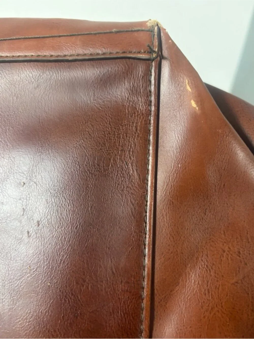 Zara Man Brown Faux Leather Weekender Duffel Bag Travel Overnight Carry-On